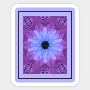 Abstract Blue Daisy Sticker